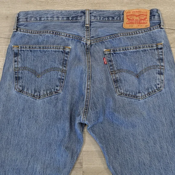 Levi's 501 Straight Blue Jeans - Picture 4 of 11